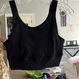 Ribbed Black Longline Sportsbra